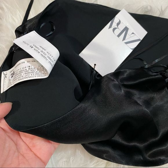ZARA laced satin crop top. XS - Picture 8 of 12